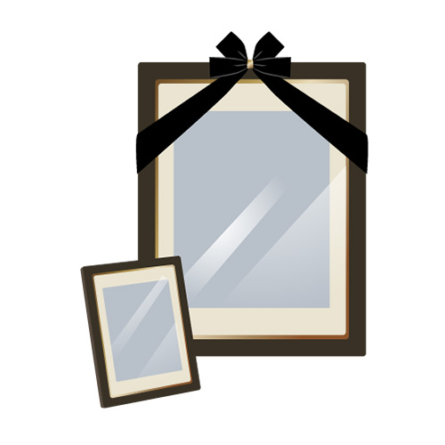 JA東京中央セレモニーセンターの遺影額と副額が黒リボンで飾られた葬儀用飾り(世田谷区・杉並区・大田区・練馬区対応)