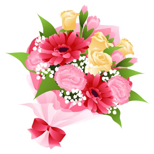 JA東京中央セレモニーセンターの家族葬で使うピンクと黄色の花束、ペット同伴の葬儀(世田谷区・杉並区・大田区・練馬区対応)